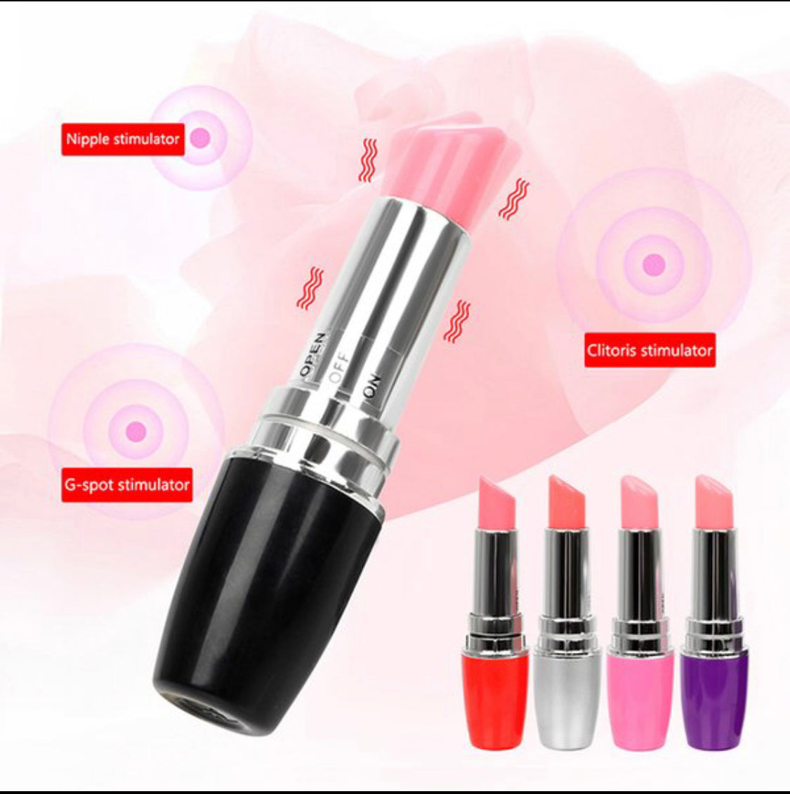 Lipstick Vibrator, Secret In My Pocket, 4 Different Vibrations, Travel Friendly Sirr