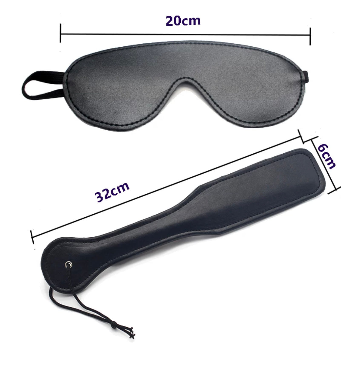 Sirrshop Advanced Leather Full Set Bondage -10pcs , cuffs , mask, whip, rope, gag Sirr