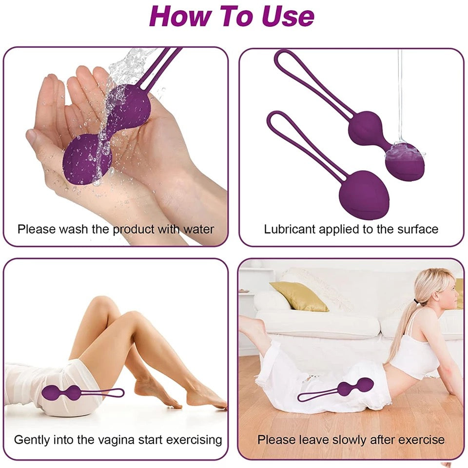 Kegel Weight Balls, Exercises Tightening Set of 5 Pieces Silicone Kegel Balls, Beginners & Advanced Kegel Exercise Weights Sirr