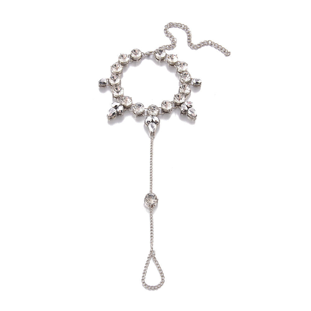 Radiant Elegance Rhinestone Anklet with Toe Ring Sirr