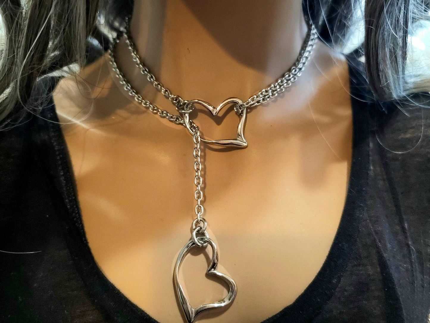 SirrShop Heart Ring Chain Leash – Stainless Steel