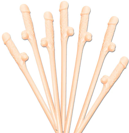 Sirrshop Bachelorette Dick Straws, Set of 10 Sirr
