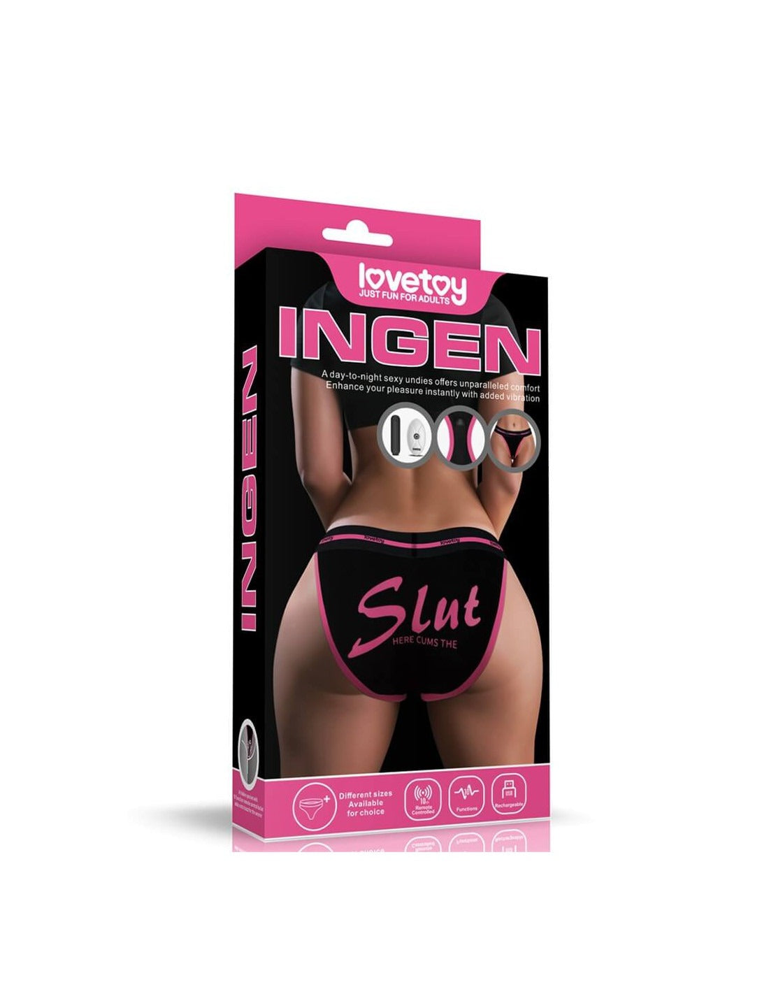 Lovetoy Slut Vibrating Sex Panties Black, Panty Vibrator, Remote Controlled