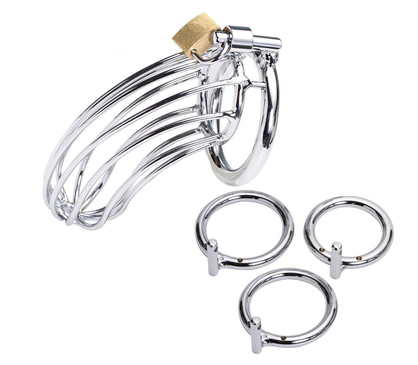 House Of Denial Official Chastity, Metal, 3 Different ring sizes, Chastity Cage for males, BDSM Sirr