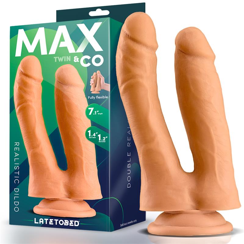 MAX & CO TWIN DOUBLE REALISTIC DILDO 7.1 FLESH