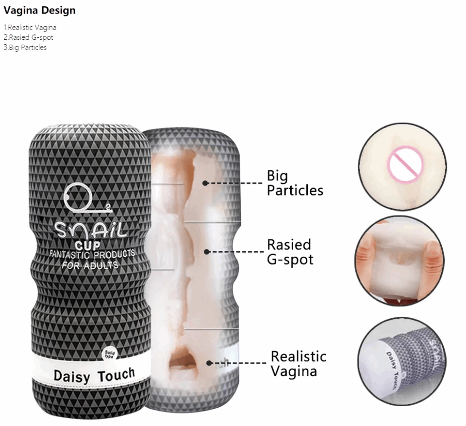 SNAIL CUP DAISY TOUCH - Vagina Male Masturbator, Waterproof, Handheld fleshlight