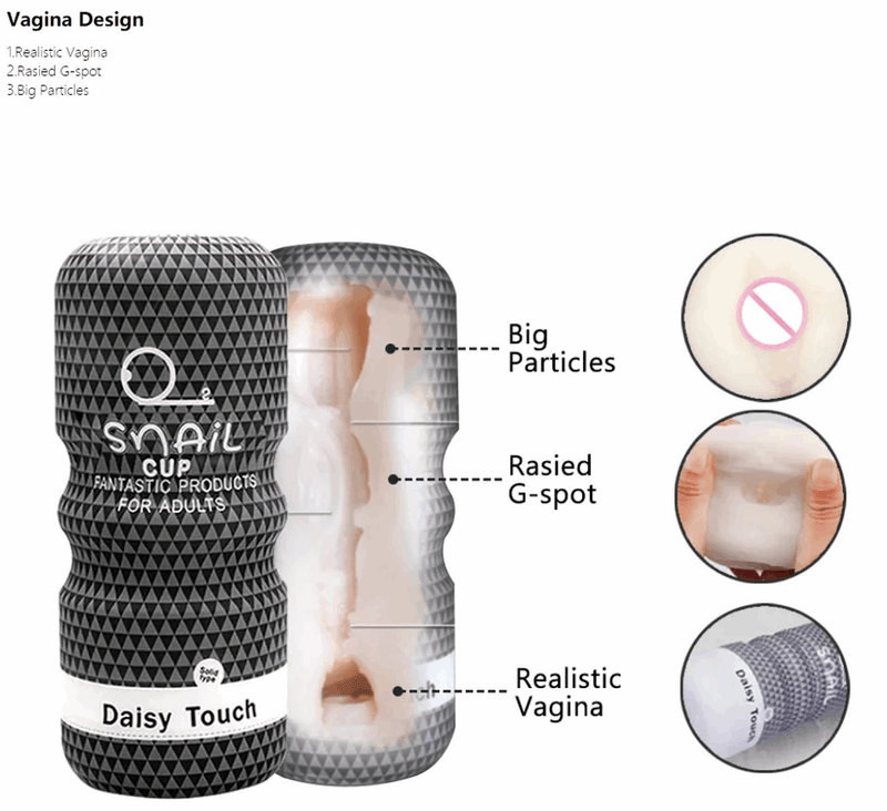 SNAIL CUP DAISY TOUCH - Vagina Male Masturbator, Waterproof, Handheld fleshlight