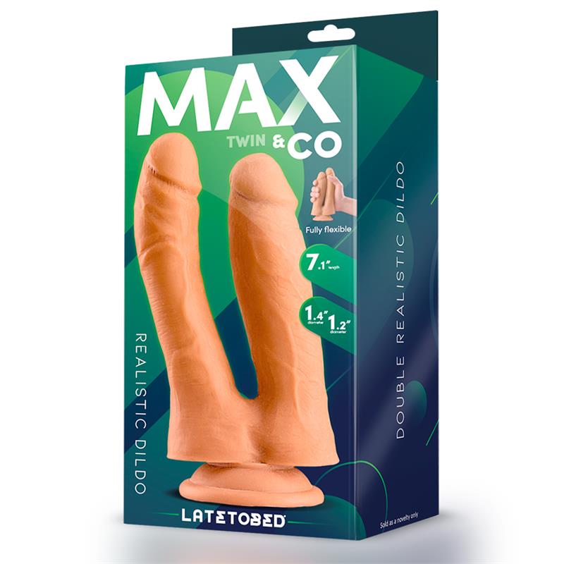 MAX & CO TWIN DOUBLE REALISTIC DILDO 7.1 FLESH