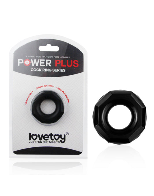 LoveToy - Power Plus - Flexibele Cock Ring - Zwart