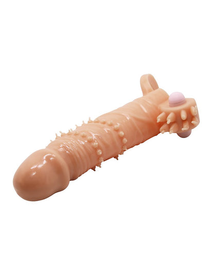 PRETTY LOVE  CONNOR PENIS SLEEVE - VIBRATOR WITH CLITORAL STIMULATOR - NUDE Sirr