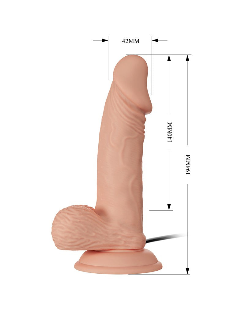 Pretty Love - Zebulon - Realistic Vibrating Dildo 19.4 cm - Nude+FREE STRAPON