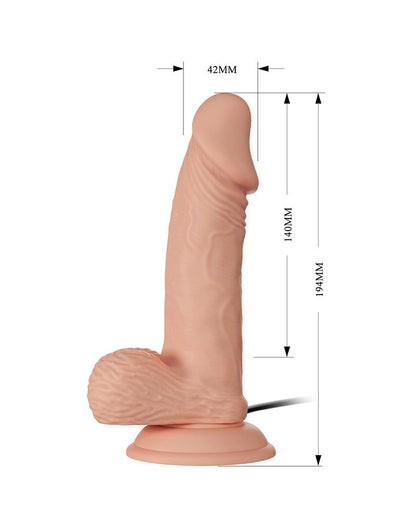 Pretty Love - Zebulon - Realistic Vibrating Dildo 19.4 cm - Nude+FREE STRAPON