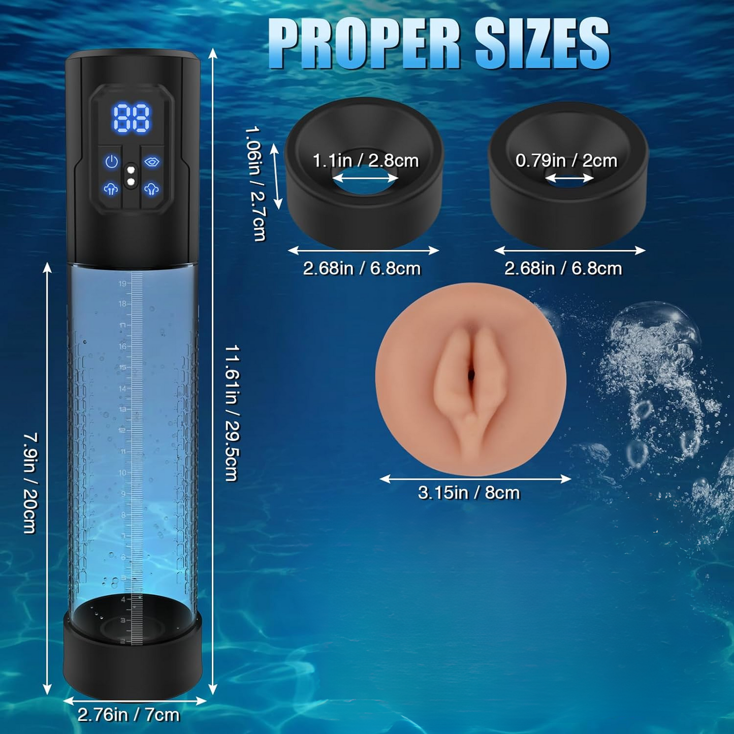 HydroMaxx 3-in-1 Waterproof Electric Penis Pump