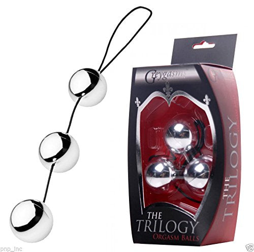 3 Silver Ben Wa Balls Kegel Exercise Beads Silver Duo-Tone Triple Tightening