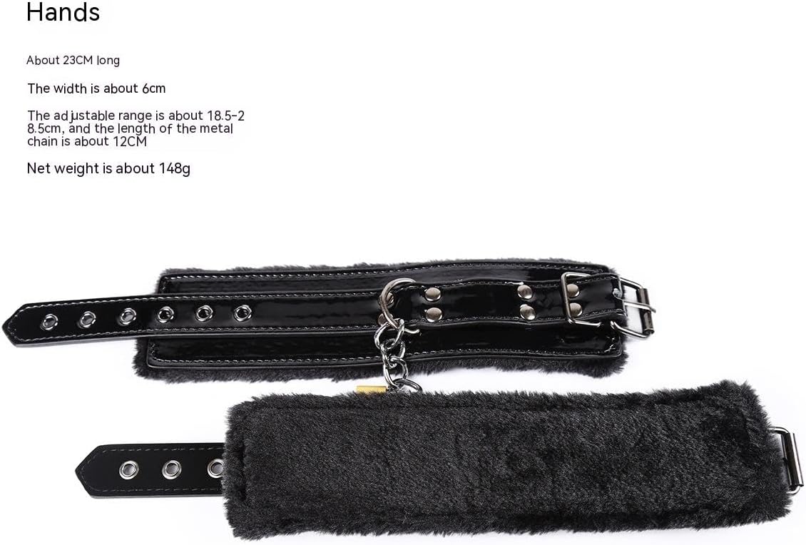 BadRoom Latex Iron chain and Copper lock cuffs Sirr