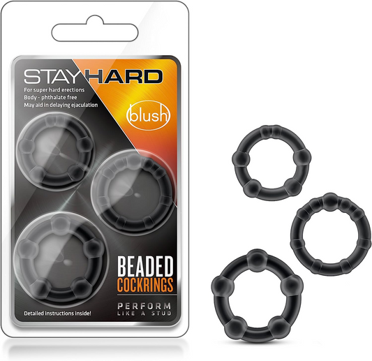 Blush Stay Hard Beaded Cock Rings in 3 Sizes