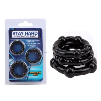 Blush Stay Hard Beaded Cock Rings in 3 Sizes