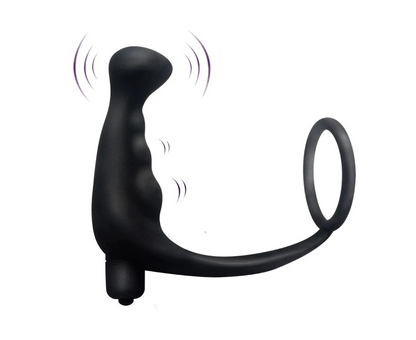 The Men's 10 Modes Cock Ring Vibrating Anal Plug Prostate Massager