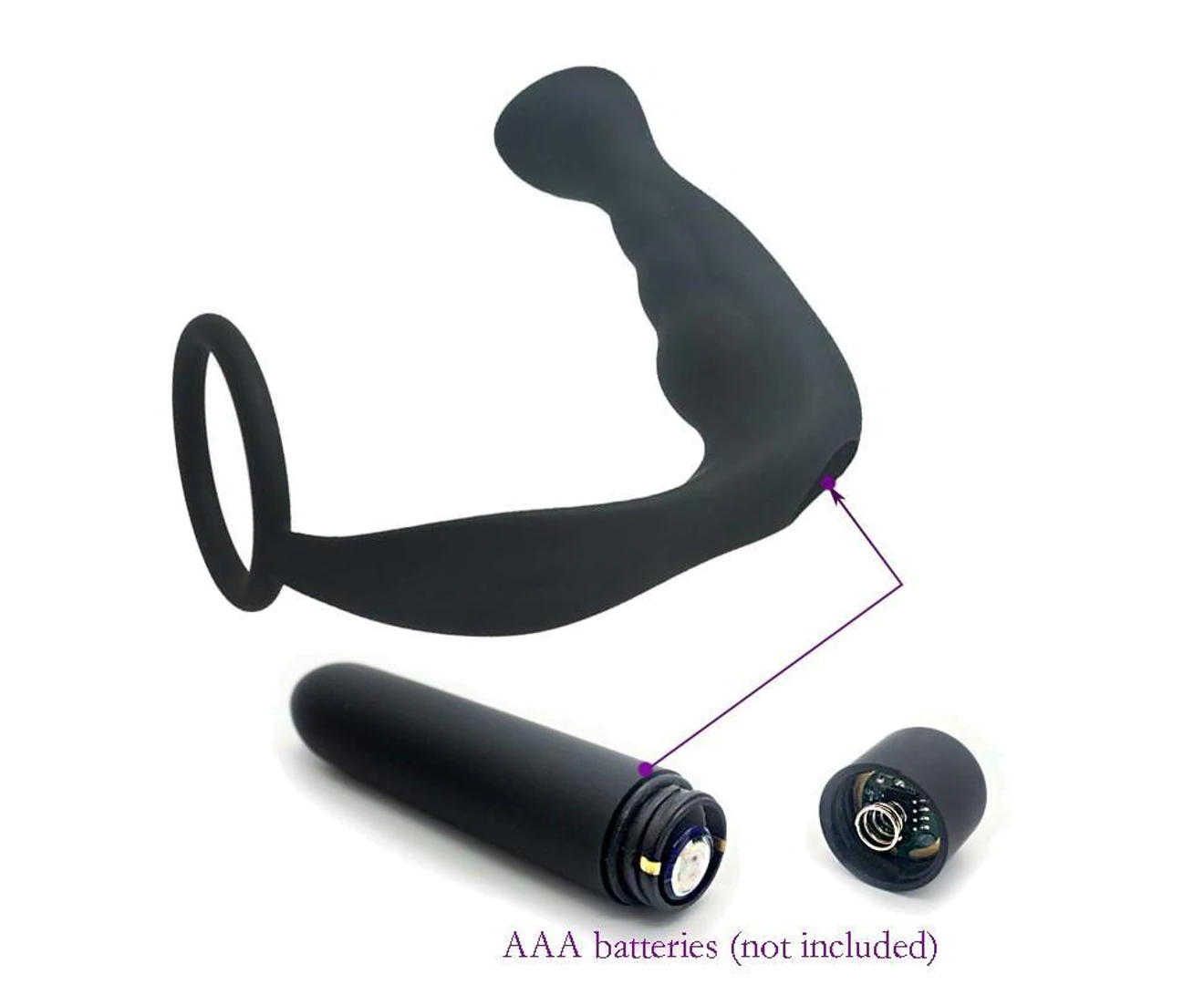 The Men's 10 Modes Cock Ring Vibrating Anal Plug Prostate Massager