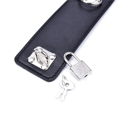 Sirrshop Spreader Bar, 4 Cuffs, Vegan Leather and Metal, with Locks, Red Sirr