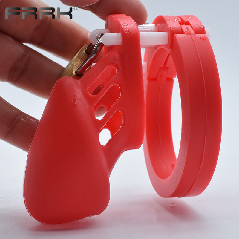 CB 600 CHASTITY SILICONE, Chastity Cage with lock, Adjustable Length, Flexible Sirr