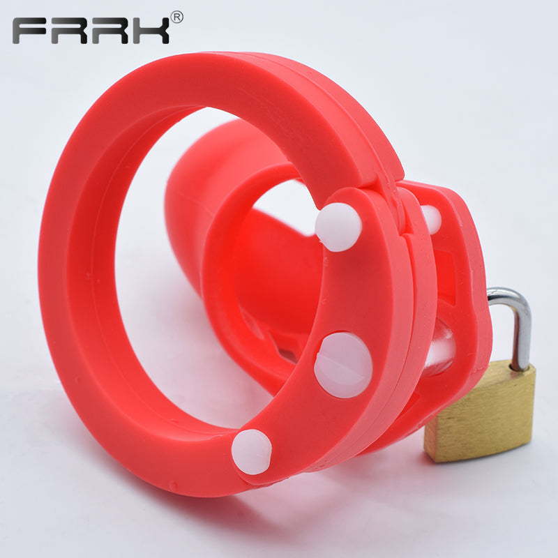 CB 600 CHASTITY SILICONE, Chastity Cage with lock, Adjustable Length, Flexible Sirr