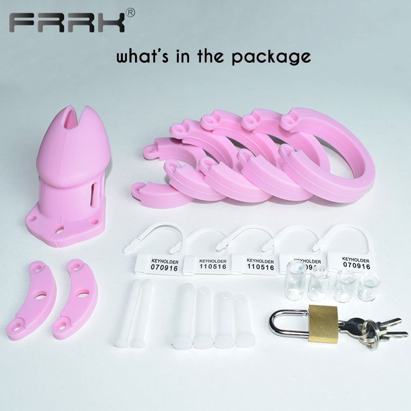 CB 600 CHASTITY SILICONE, Chastity Cage with lock, Adjustable Length, Flexible Sirr