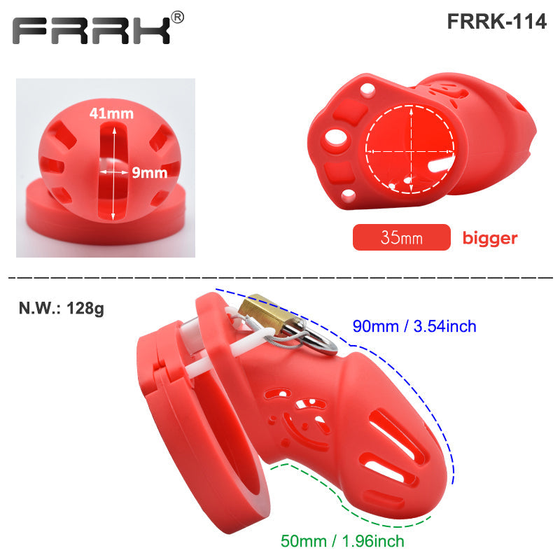 CB 600 CHASTITY SILICONE, Chastity Cage with lock, Adjustable Length, Flexible Sirr