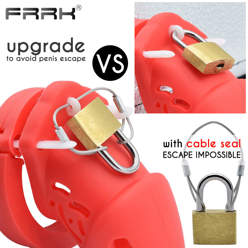 CB 600 CHASTITY SILICONE, Chastity Cage with lock, Adjustable Length, Flexible Sirr