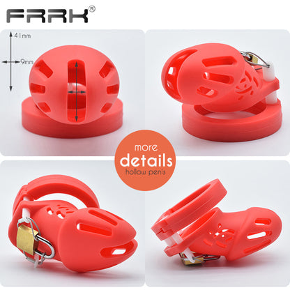 CB 600 CHASTITY SILICONE, Chastity Cage with lock, Adjustable Length, Flexible Sirr