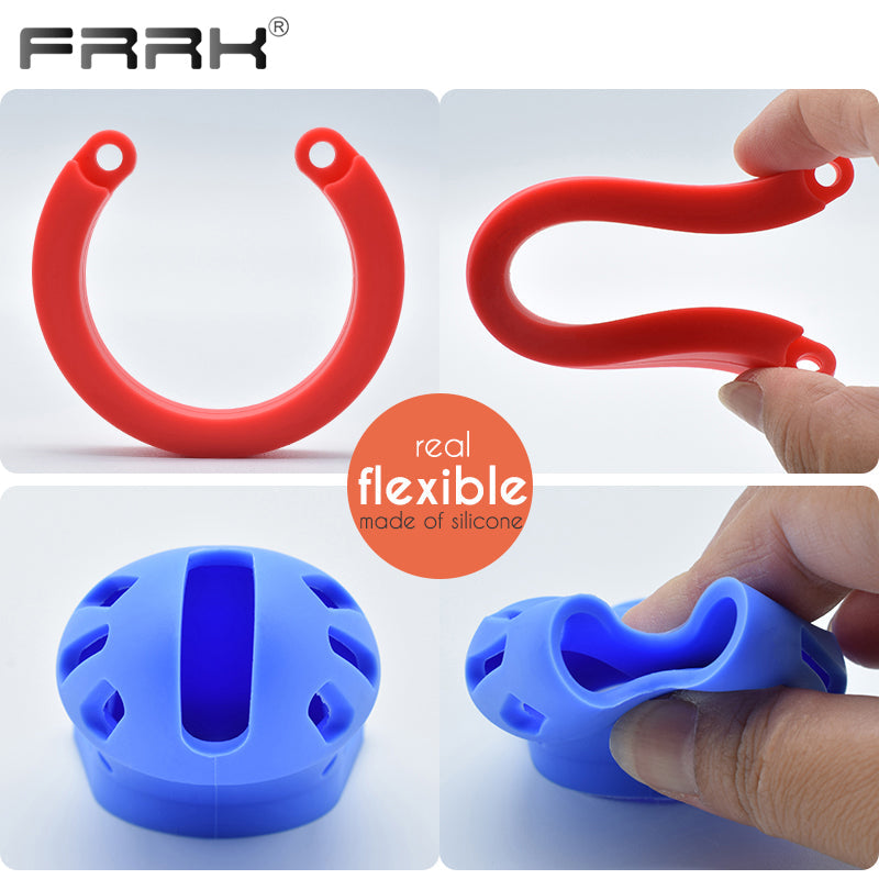 CB 600 CHASTITY SILICONE, Chastity Cage with lock, Adjustable Length, Flexible Sirr