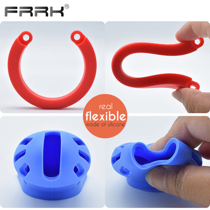 CB 600 CHASTITY SILICONE, Chastity Cage with lock, Adjustable Length, Flexible Sirr