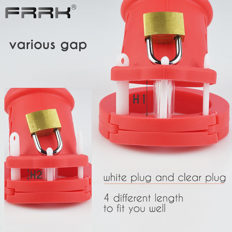 CB 600 CHASTITY SILICONE, Chastity Cage with lock, Adjustable Length, Flexible Sirr