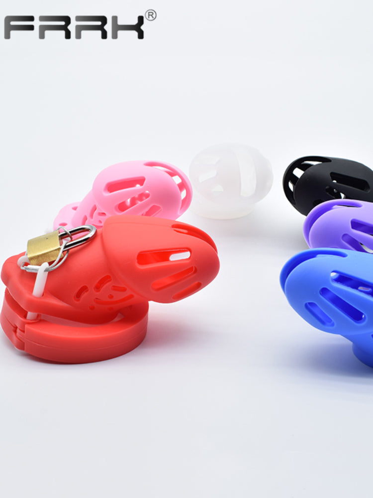 CB 600 CHASTITY SILICONE, Chastity Cage with lock, Adjustable Length, Flexible Sirr