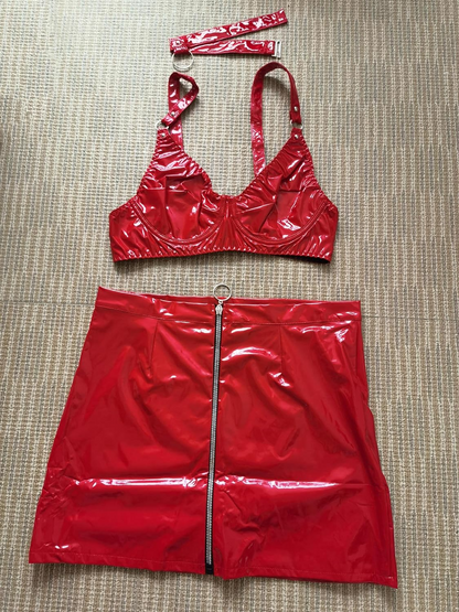 Red Latex Revelation Hollow-Up Diva Set