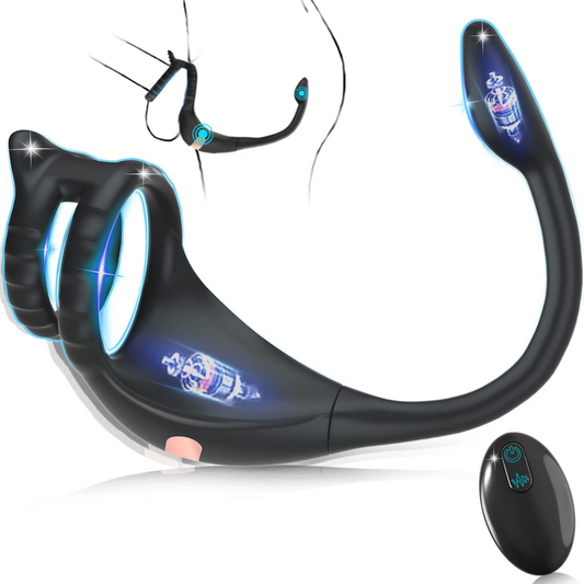 Ultimate Pleasure Duo Remote-Controlled Vibrating Cock Ring & Prostate Massager Set