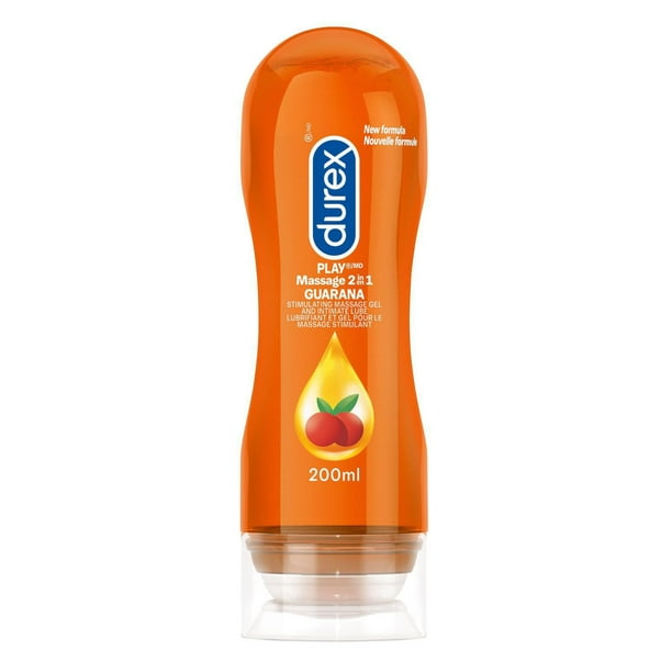 Durex Play, 2-in-1 Massage Gel and Intimate Lubricant, with Guarana Extract, 200 mL