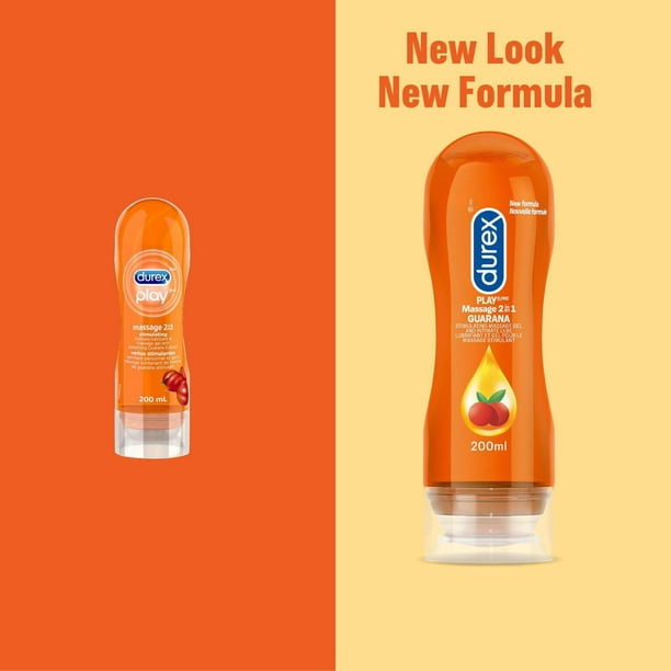 Durex Play, 2-in-1 Massage Gel and Intimate Lubricant, with Guarana Extract, 200 mL Sirr