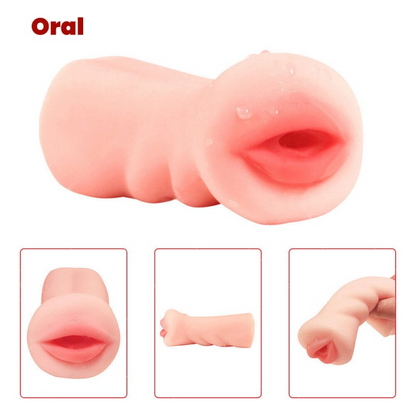 لعبة التحفيز المدمجة من Pocket Lips Stroker-Blowjob Toy