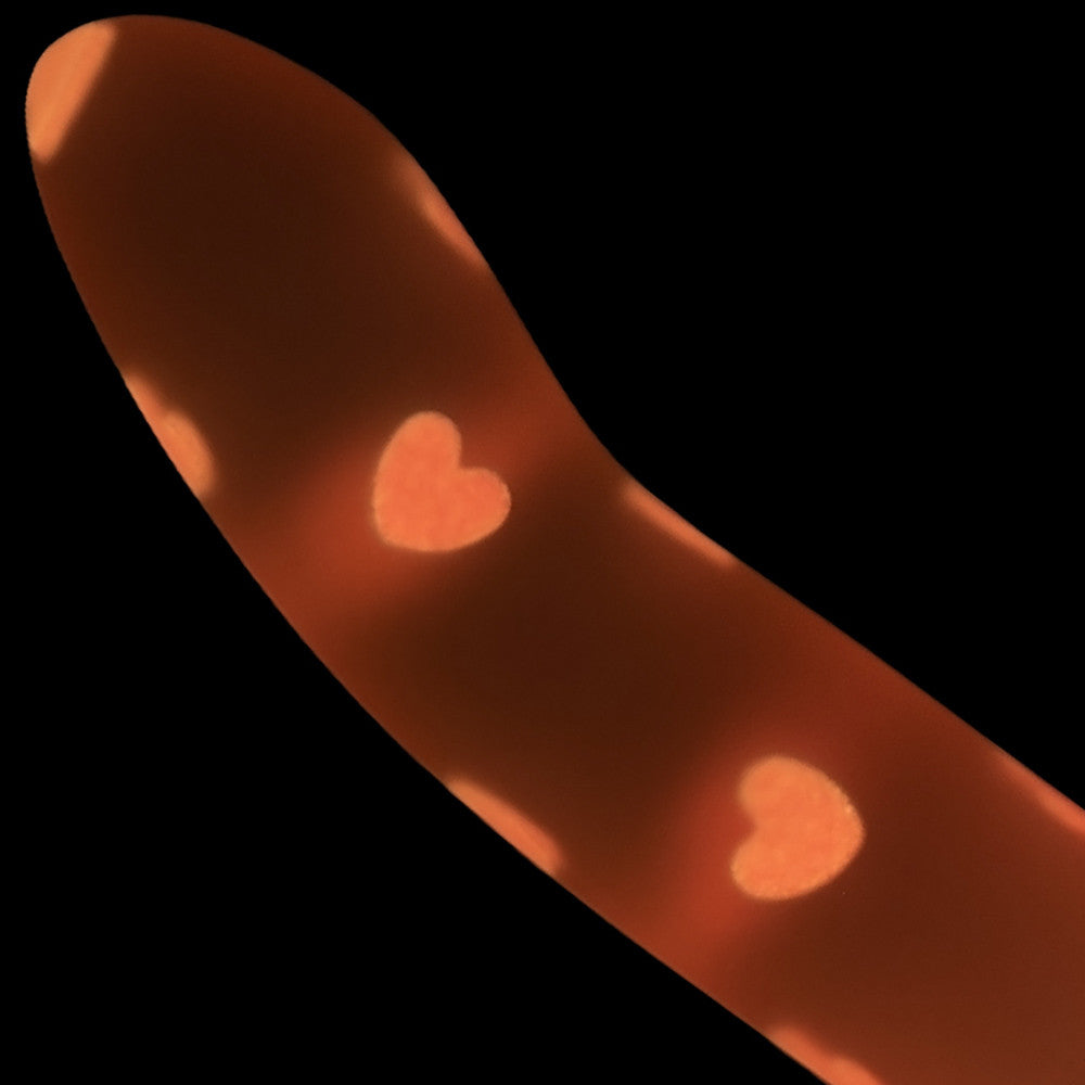 Glow Stick Heart 6" Glow-in-the-Dark Silicone Suction Dildo
