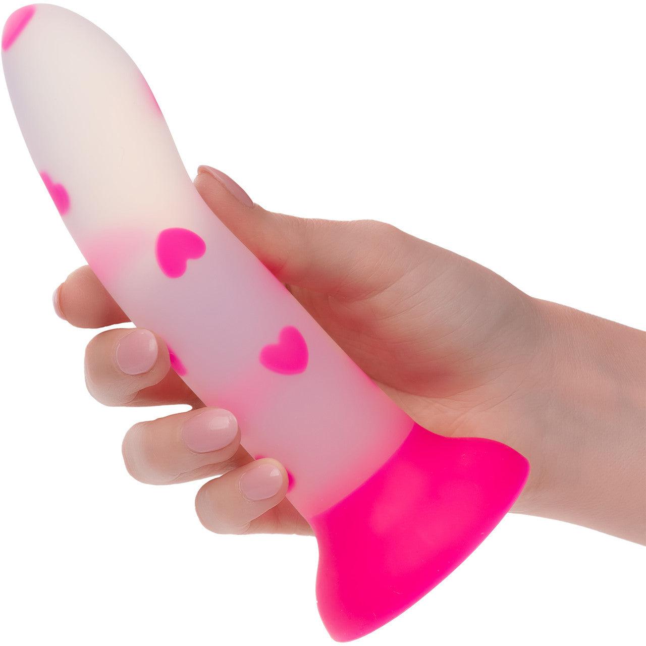 Glow Stick Heart 6" Glow-in-the-Dark Silicone Suction Dildo