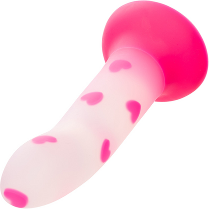 Glow Stick Heart 6" Glow-in-the-Dark Silicone Suction Dildo