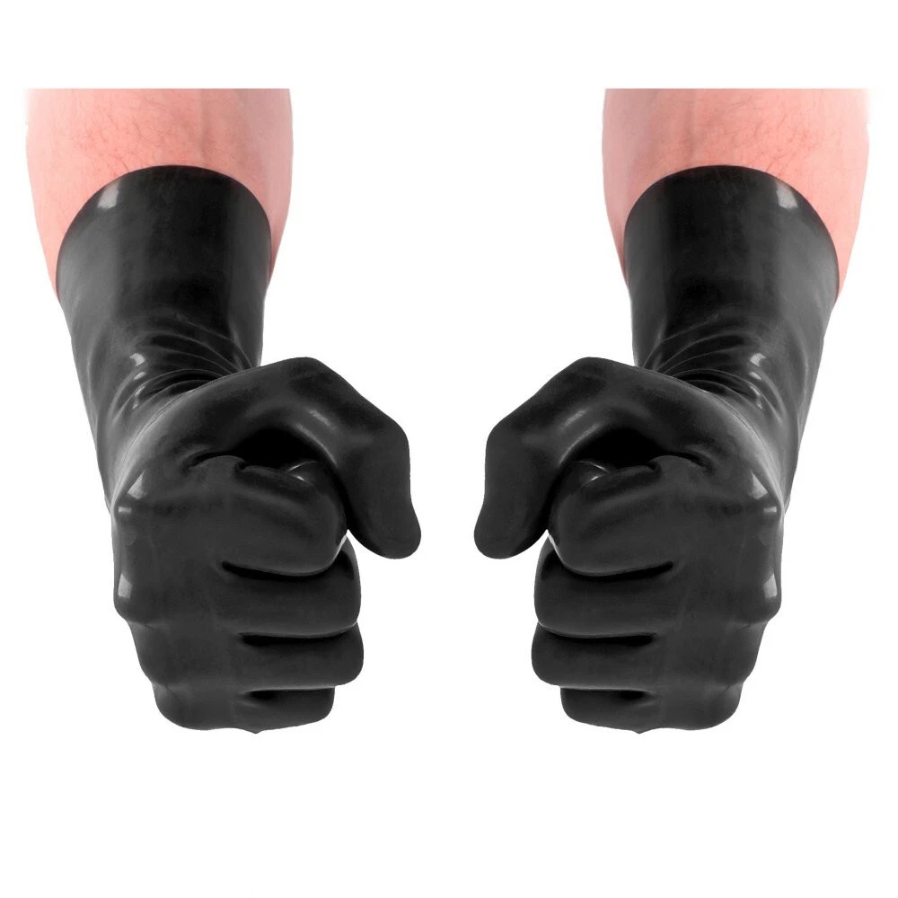 Fist It Unisex Short Latex Gloves – Black