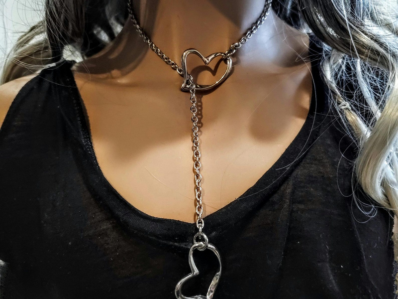 SirrShop Heart Ring Chain Leash – Stainless Steel