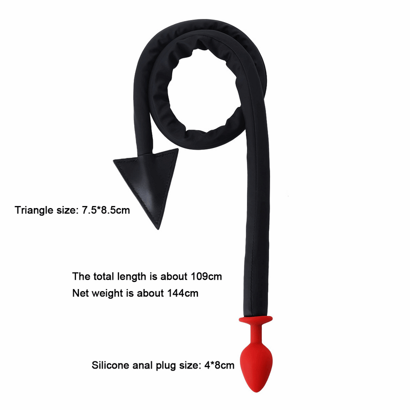 Devil's Flog Anal Plug, Leather, Silicone Anal Plug