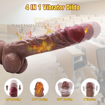 THE HEAVEN DILDO-3 IN 1 DILDO-HEATING,THRUSTING,VIBRATING REMOTE DILDO