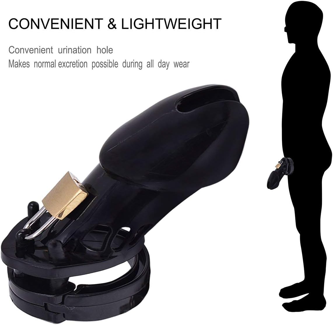 CB 600 CHASTITY SILICONE, Chastity Cage with lock, Adjustable Length, Flexible Sirr