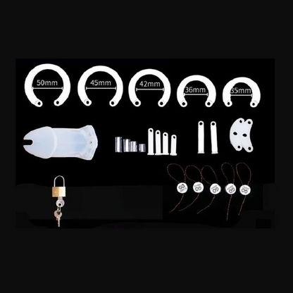 CB 600 CHASTITY SILICONE, Chastity Cage with lock, Adjustable Length, Flexible Sirr