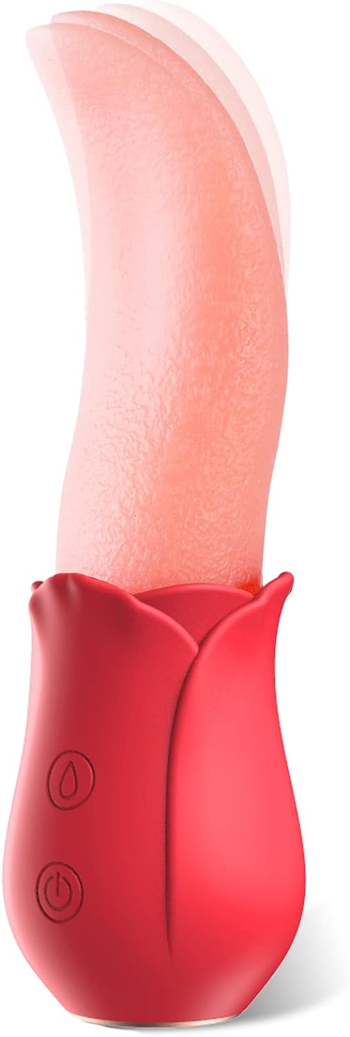 Tongue Addicted -Rose Realistic Silicone Tongue Licker Vibrator