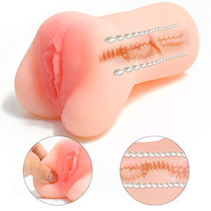Sirrshop Pocket Vagina - Pink Pussy Toy, Built-in Stimulation Pearls Sirr